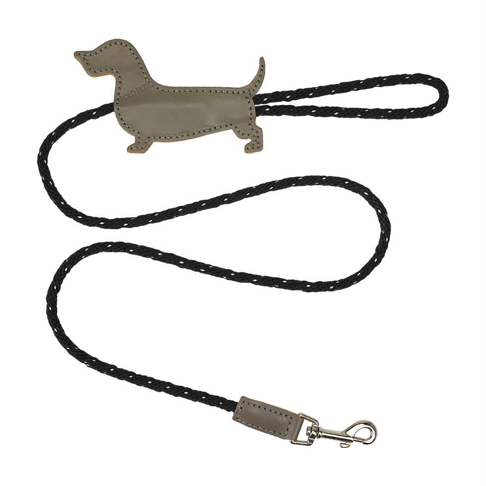 Dachshund Black X Grey leash